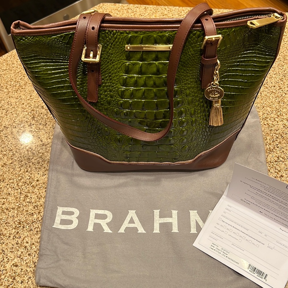 Brahmin Asher - Chive Tri-Texture